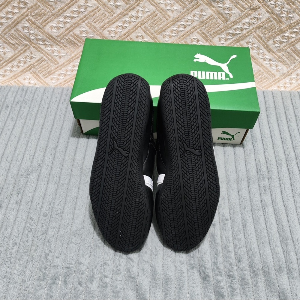 Puma Black and White Girls Lace Ballet Flats with Crossover Straps - Picture 5 of 5
